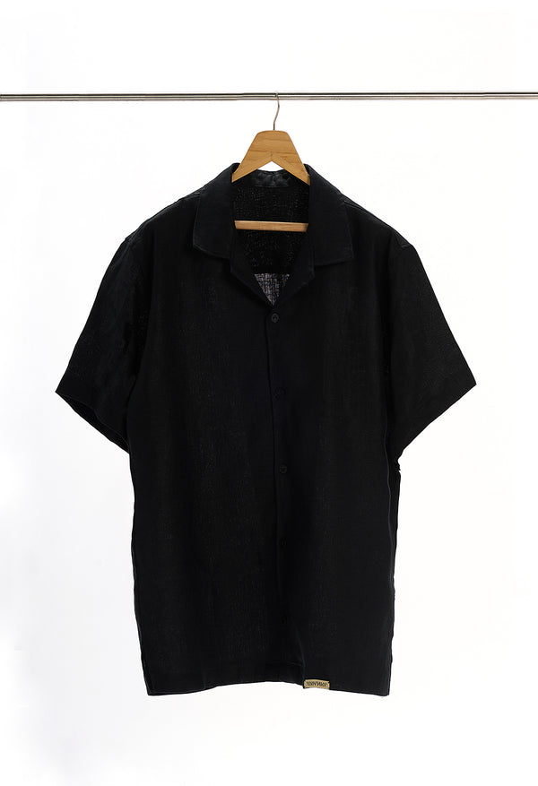 11 Linen Dress Shirt - Black