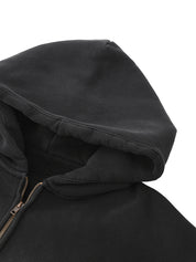 Sunfade Two-way Zipper Boxy Fleece Hoodie
