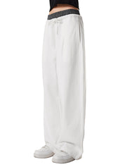 Plaid Contrast Waist Pants