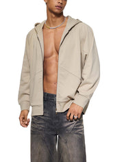 Dolman Sleeve Zip-Through Fleece  Hoodie